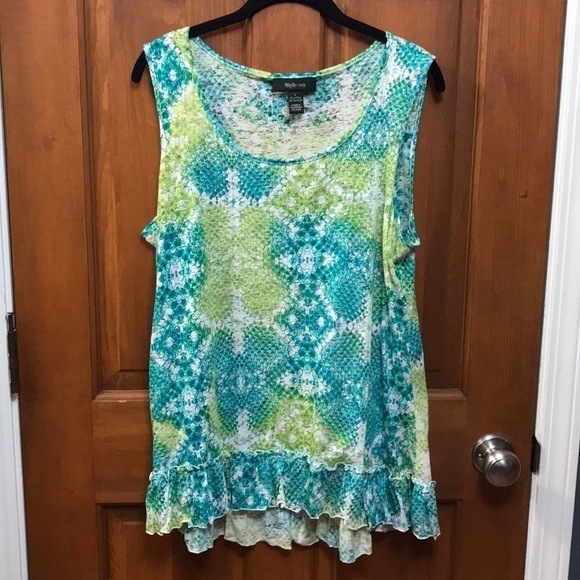 STYLE & CO Green Tank Top Size Large - Picture 1 of 6
